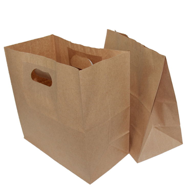 Flat bottom resealable kraft paper bag