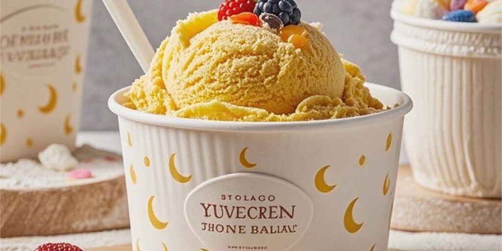 Custom logo biodegradable paper ice cream cups