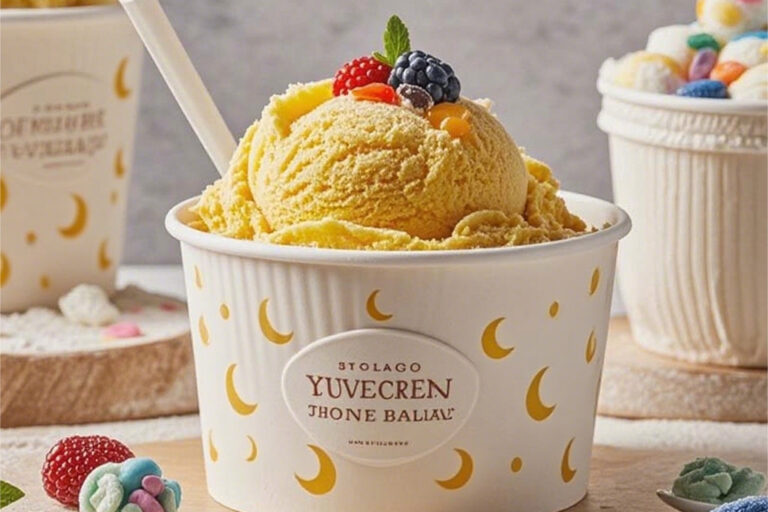 Custom logo biodegradable paper ice cream cups