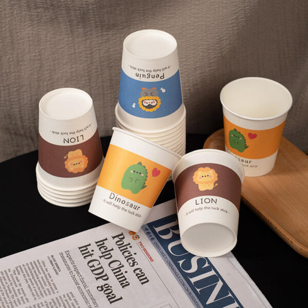 Wholesale cartoon printed paper coffee cups for cafés