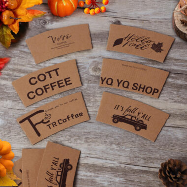 Bulk biodegradable custom coffee paper sleeves