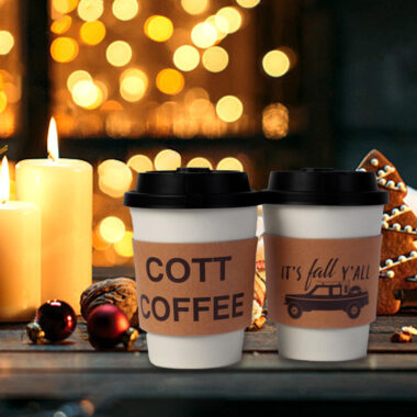 Bulk biodegradable custom coffee paper sleeves