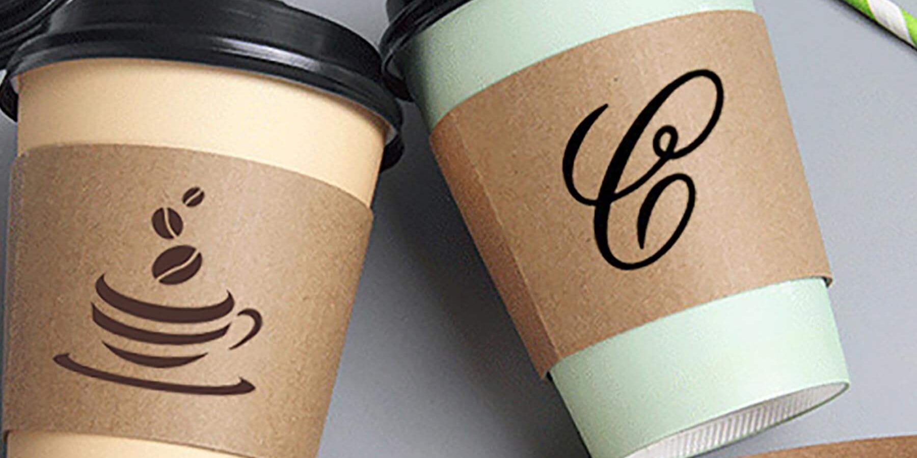 Bulk biodegradable custom coffee paper sleeves