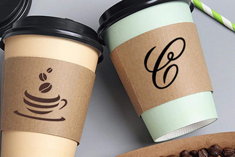 Custom logo printed coffee paper sleeves (7) Bulk biodegradable custom coffee paper sleeves