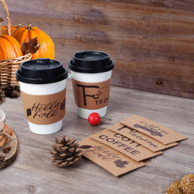 Bulk biodegradable custom coffee paper sleeves