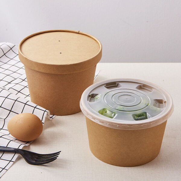 Custom kraft takeaway food bowls and soup cups