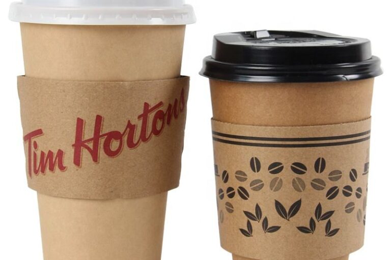 Custom printed kraft coffee paper sleeves (2) Disposable coffee paper sleeve wholesale custom print