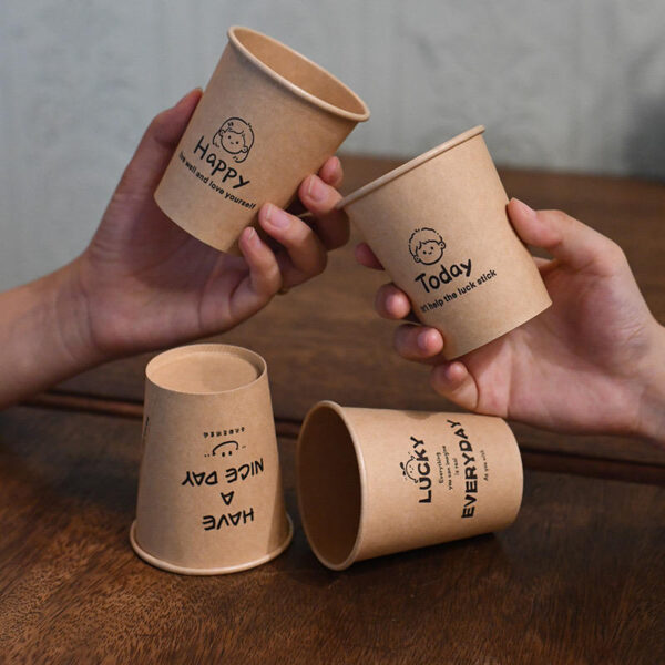 Custom kraft paper coffee and tea cups