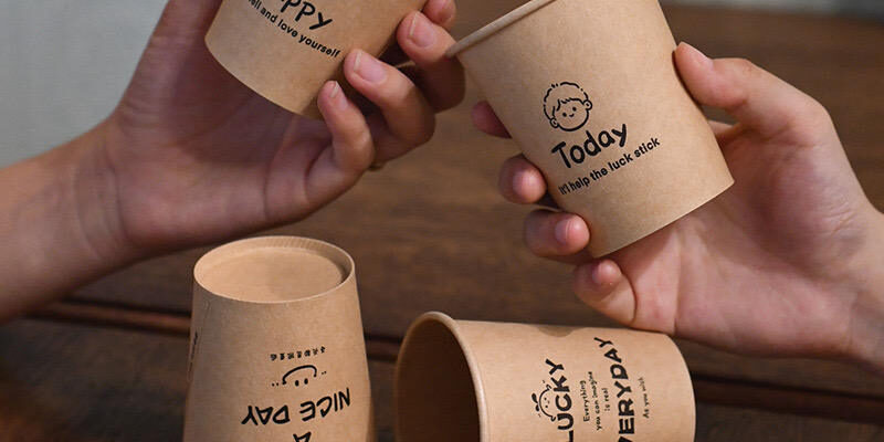 Custom kraft paper coffee and tea cups