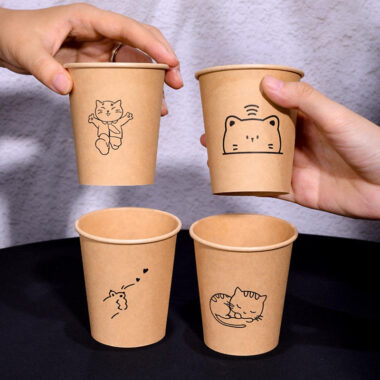 Custom kraft paper coffee and tea cups
