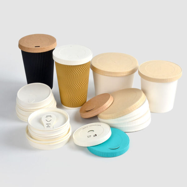 Custom biodegradable paper lid for coffee and ice cream