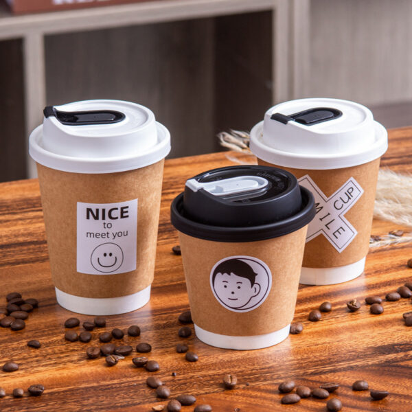 Wholesale custom logo double wall paper coffee & tea cups