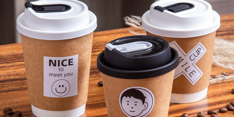 Wholesale custom logo double wall paper coffee & tea cups