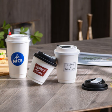 Wholesale custom logo double wall paper coffee & tea cups