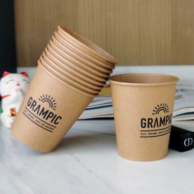 Custom design kraft paper coffee & tea cups with logo