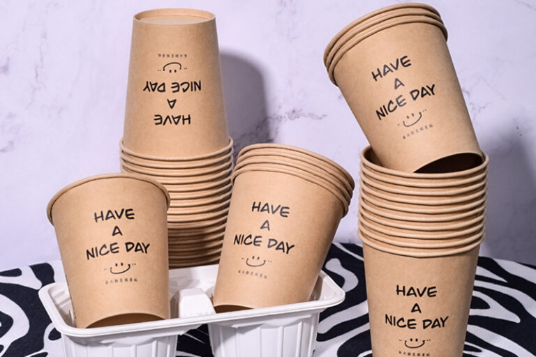 Eco-friendly kraft paper coffee cups factory direct (2) Custom design kraft paper coffee & tea cups with logo