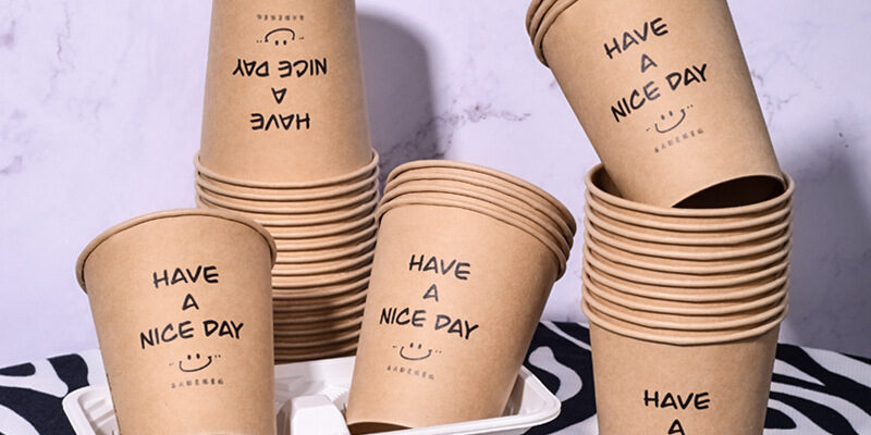 Custom design kraft paper coffee & tea cups with logo