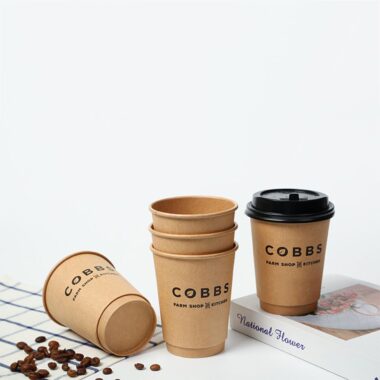 Custom design kraft paper coffee & tea cups with logo