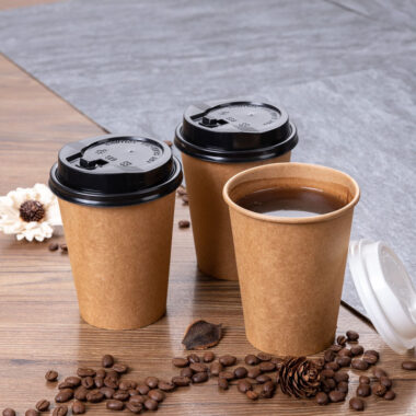 Custom design kraft paper coffee & tea cups with logo