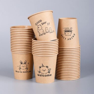 Custom design kraft paper coffee & tea cups with logo