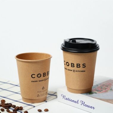 Custom design kraft paper coffee & tea cups with logo