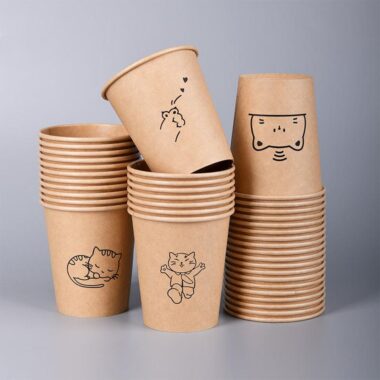 Custom design kraft paper coffee & tea cups with logo