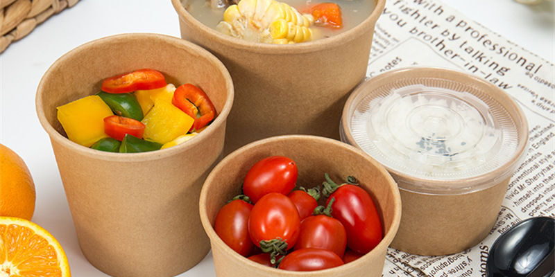 Wholesale kraft food bowls for rice and noodle packaging