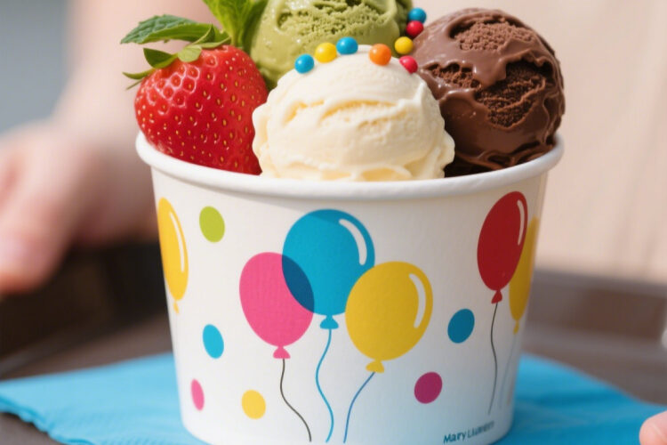 Bulk disposable paper ice cream cups food grade