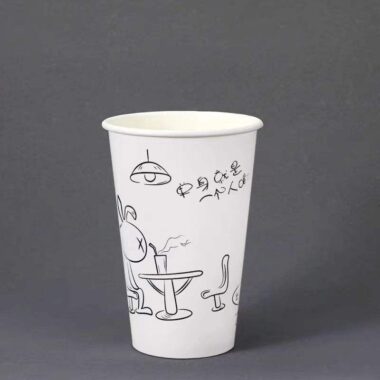 Custom printed disposable coffee and tea cups with lids