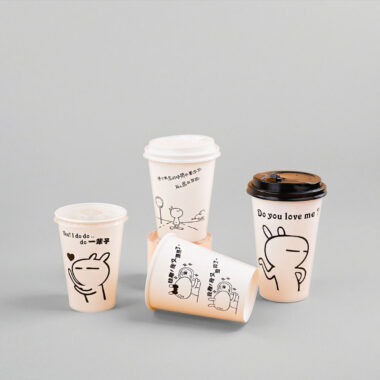Custom printed disposable coffee and tea cups with lids