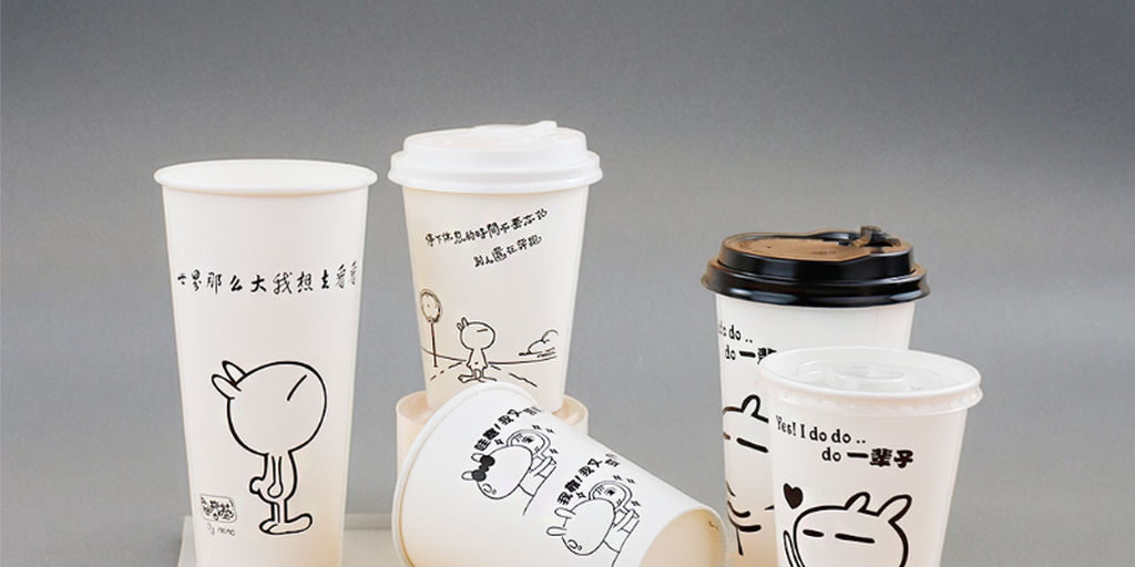 Custom printed disposable coffee and tea cups with lids