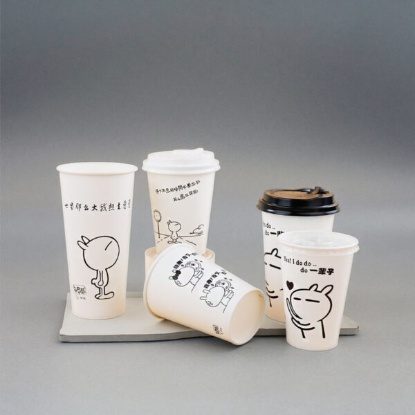 Custom printed disposable coffee and tea cups with lids