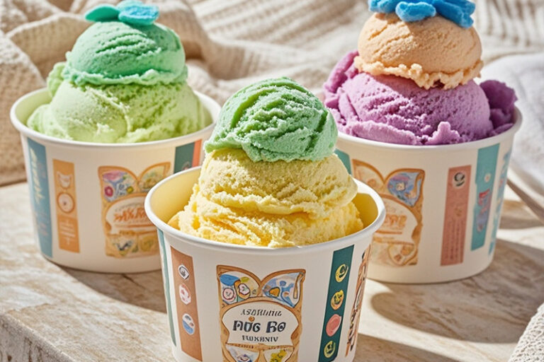 Custom printed paper ice cream cups with logo