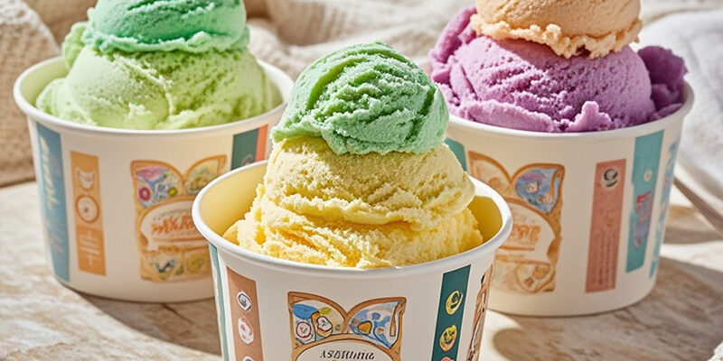 Custom printed paper ice cream cups with logo