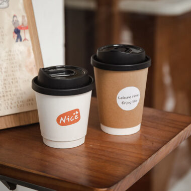 Elegant double wall disposable paper coffee & tea cups