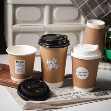 Elegant double wall disposable paper coffee & tea cups