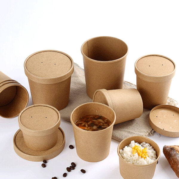 Biodegradable kraft food bowls and soup cups wholesale