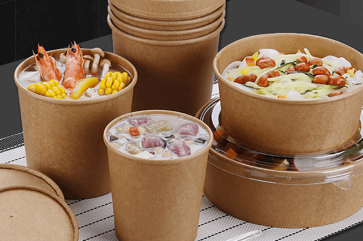 Biodegradable food bowls and soup cups for takeaway packaging