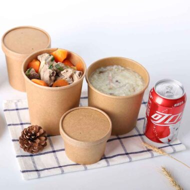 Biodegradable food bowls and soup cups for takeaway packaging