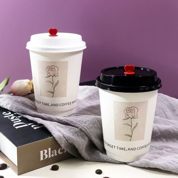 Creative double wall anti-scald paper coffee cups for hot beverages