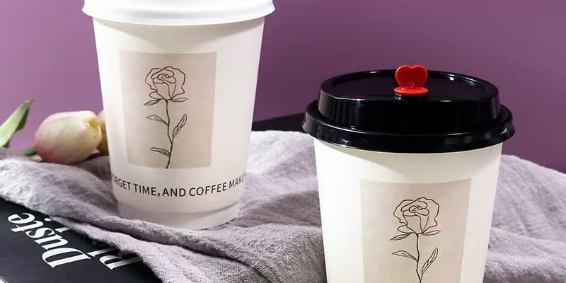Creative double wall anti-scald paper coffee cups for hot beverages
