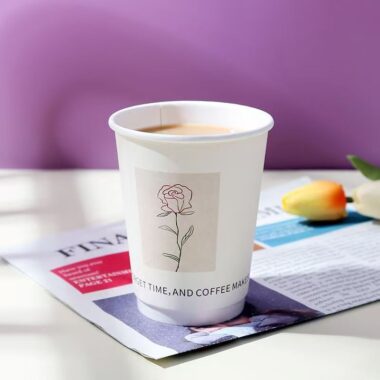 Creative double wall anti-scald paper coffee cups for hot beverages