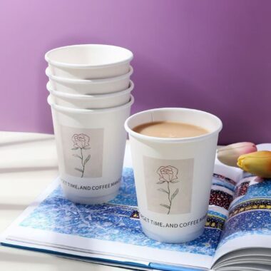 Creative double wall anti-scald paper coffee cups for hot beverages