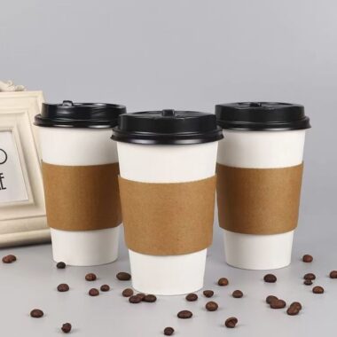 Thick insulated disposable paper cup sleeves for milk tea and coffee