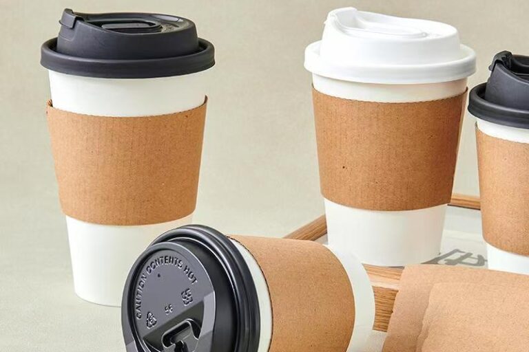 Thick insulated disposable paper cup sleeves for milk tea and coffee