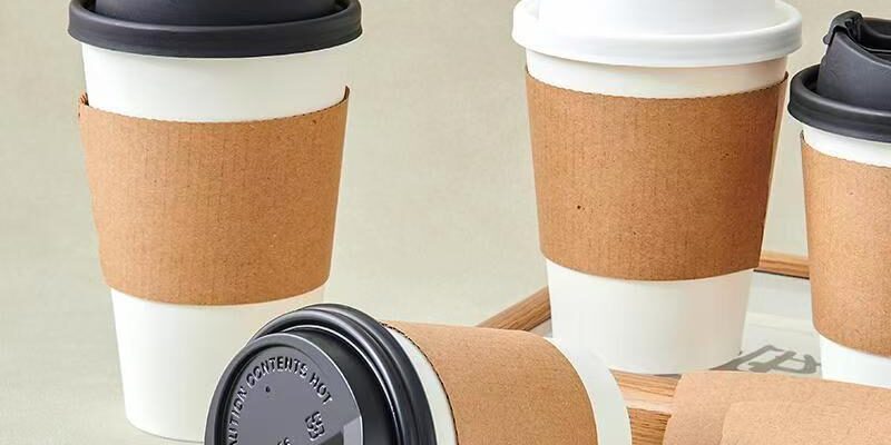 Thick insulated disposable paper cup sleeves for milk tea and coffee
