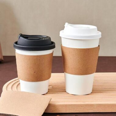 Thick insulated disposable paper cup sleeves for milk tea and coffee