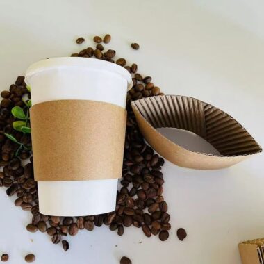 Thick insulated disposable paper cup sleeves for milk tea and coffee