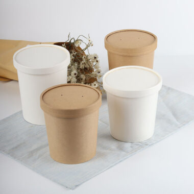 Kraft paper packaging food bowl and soup cup for takeaway