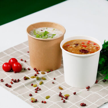Kraft paper packaging food bowl and soup cup for takeaway